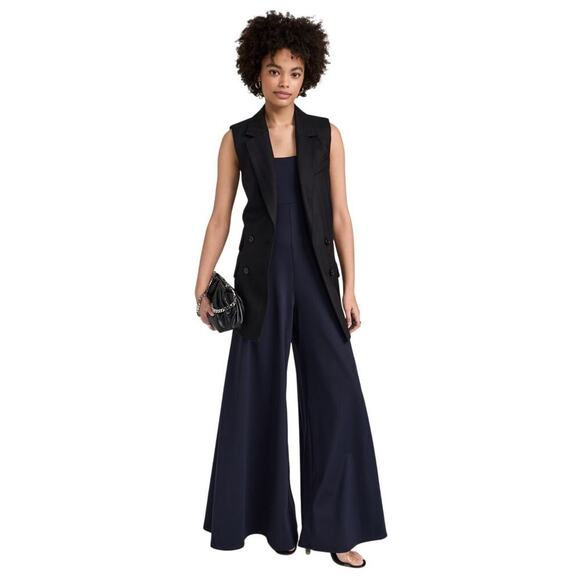 NWT SUSANA MONACO Black Strapless Tube Top Flare Wide Leg Pant Jumpsuit S - Picture 7 of 10